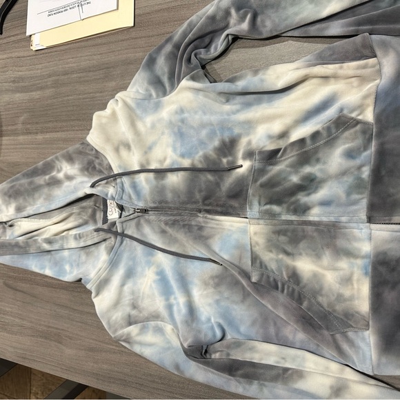 Pink Rose Tie-Dye Bomber Hoodie - Picture 7 of 8